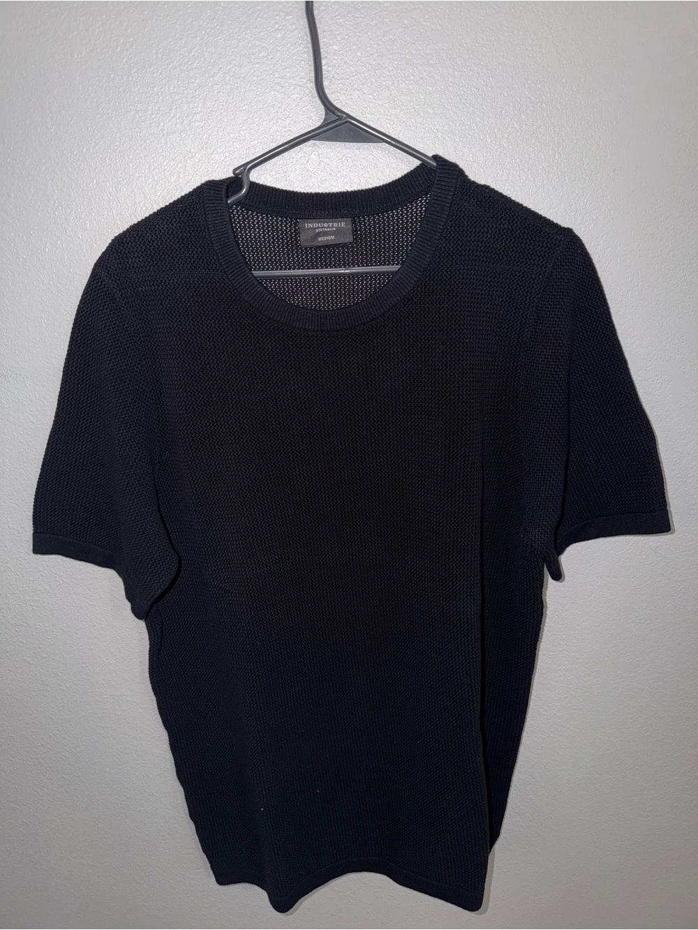 Men’s Industrie Clothing Black Knit Crewneck Tee
